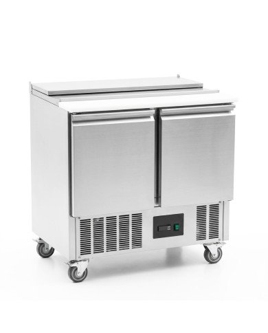 Mesa Fria de Preparacion 2 Puertas de 90x70 cm con Encimera de Poliuterano ®Cleiton