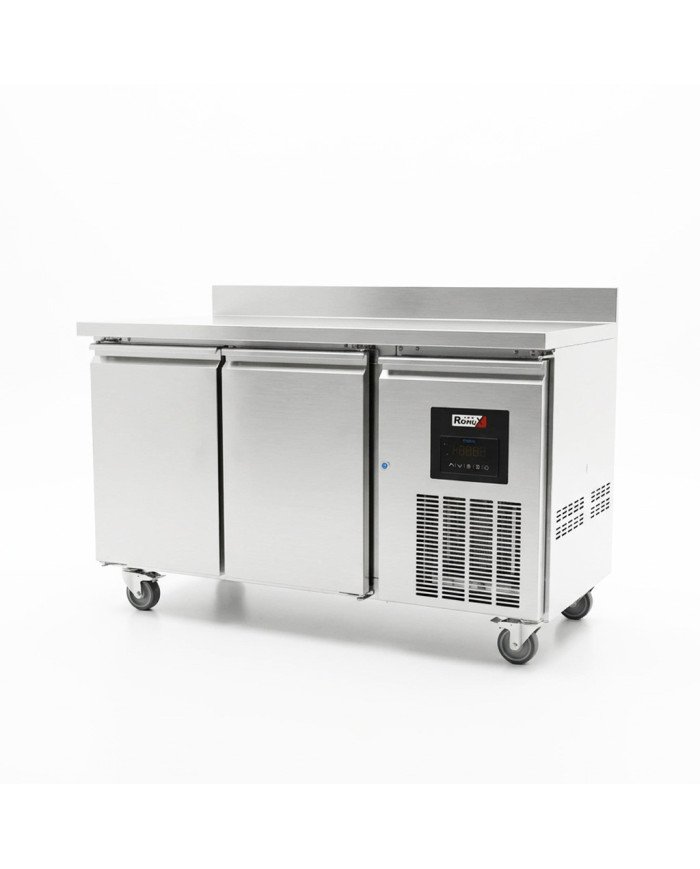 Mesa Fria de Preparacion Acero Inoxidable 2 Puertas 282 Litros 136x70 cm Clase A Ventilada Romux | Hosteleria