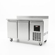 Mesa Fria de Preparacion Acero Inoxidable 2 Puertas 282 Litros 136x70 cm Clase A Ventilada Romux | Hosteleria