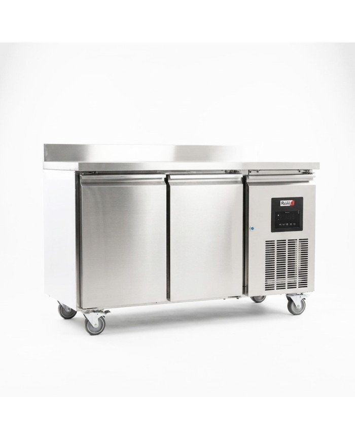 Mesa Fria de Preparacion Acero Inoxidable 2 Puertas 282 Litros 136x70 cm Clase A Ventilada Romux | Hosteleria