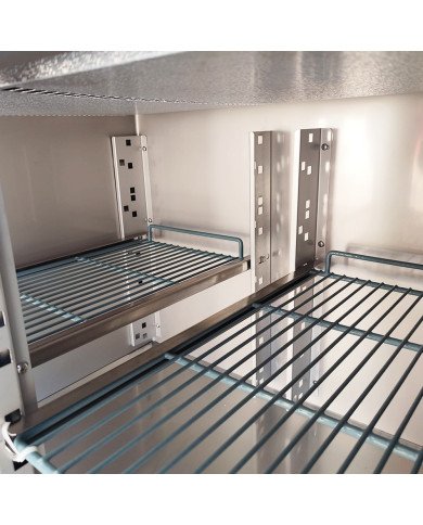 Mesa Fria de Preparacion Acero Inoxidable 2 Puertas 282 Litros 136x70 cm Clase A Ventilada Romux | Hosteleria
