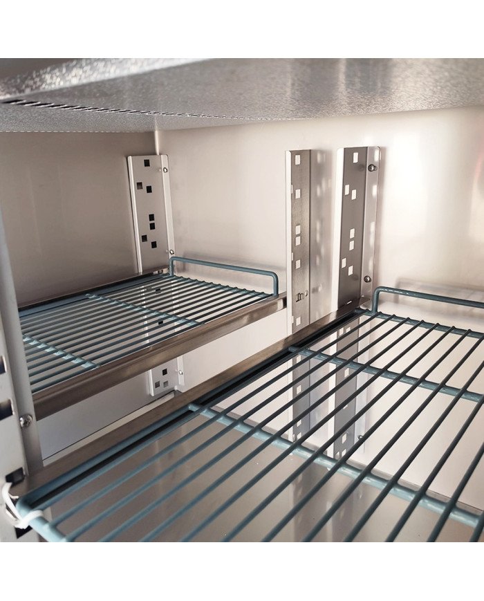 Mesa Fria de Preparacion Acero Inoxidable 2 Puertas 282 Litros 136x70 cm Clase A Ventilada Romux | Hosteleria