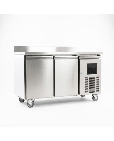 Mesa Fria de Preparacion Acero Inoxidable 2 Puertas 282 Litros 136x70 cm Clase A Ventilada Cleiton | Hosteleria