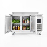 Mesa Fria de Preparacion Acero Inoxidable 2 Puertas 282 Litros 136x70 cm Clase A Ventilada Cleiton | Hosteleria