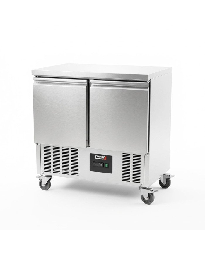 Mesa Fría de Preparación Acero Inoxidable 2 Puertas 240 Litros 90x70 cm Clase A Estática Romux | Hosteleria