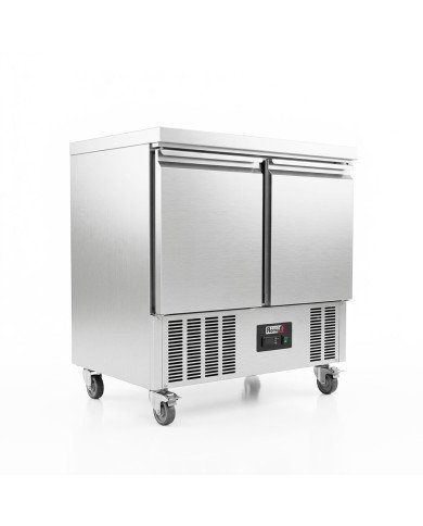 Mesa Fría de Preparación Acero Inoxidable 2 Puertas 240 Litros 90x70 cm Clase A Estática Romux | Hosteleria