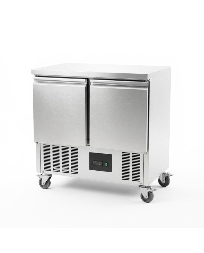 Mesa Fría de Preparación Acero Inoxidable 2 Puertas 240 Litros 90x70 cm Clase A Estática Cleiton | Hosteleria