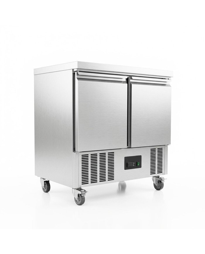 Mesa Fría de Preparación Acero Inoxidable 2 Puertas 240 Litros 90x70 cm Clase A Estática Cleiton | Hosteleria