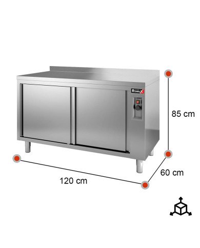 Mesa Caliente De Trabajo Acero Inoxidable Para Hosteleria Romux 1200X6