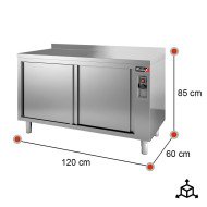 Mesa Caliente De Trabajo Acero Inoxidable Para Hosteleria Romux 1200X6