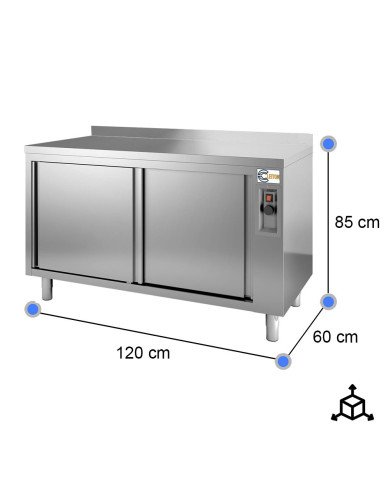 Mesa Caliente De Trabajo Acero Inoxidable Para Hosteleria Cleiton 1200