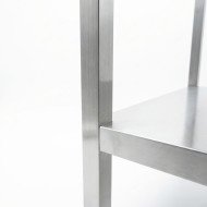 Mesa de Trabajo Acero Inoxidable Mural corner con 1 Estante para Hostelria 600x600 mm | ROMUX Profesional