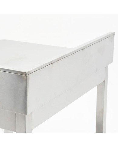Mesa de Trabajo Acero Inoxidable Mural corner con 1 Estante para Hostelria 600x600 mm | CLEITON Profesional
