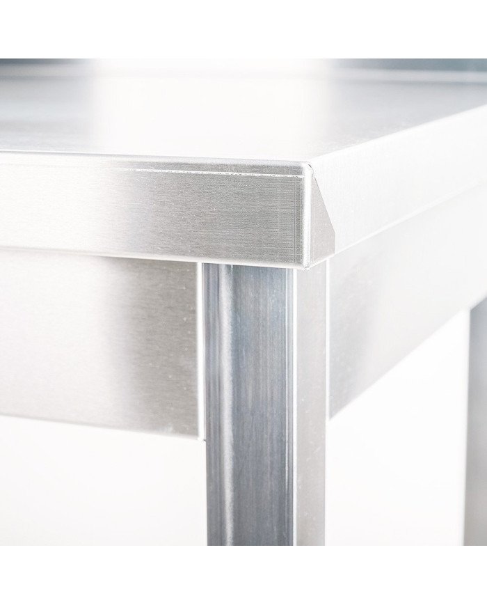 Mesa de Trabajo Acero Inoxidable Mural corner con 2 Estantes para Hostelria 600x600 mm | CLEITON Profesional