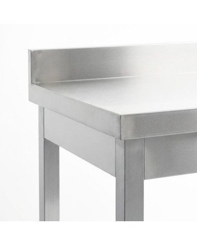 Mesa de Trabajo Acero Inoxidable Mural corner sin Estante para Hostelria 600x600 mm | ROMUX Profesional