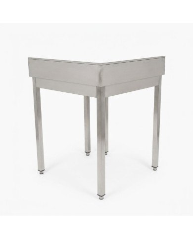 Mesa de Trabajo Acero Inoxidable Mural corner sin Estante para Hostelria 600x600 mm | CLEITON Profesional