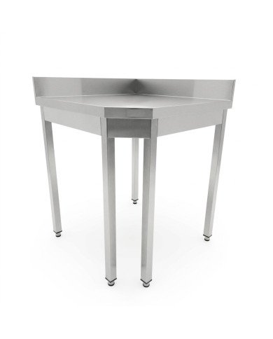 Mesa de Trabajo Acero Inoxidable Mural corner sin Estante para Hostelria 600x600 mm | ROMUX Profesional