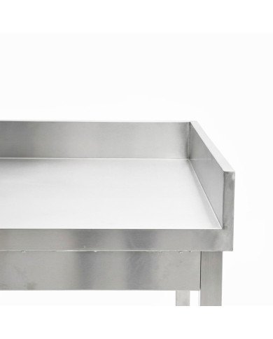 Mesa de Trabajo Acero Inoxidable Mural corner sin Estante para Hostelria 600x600 mm | ROMUX Profesional