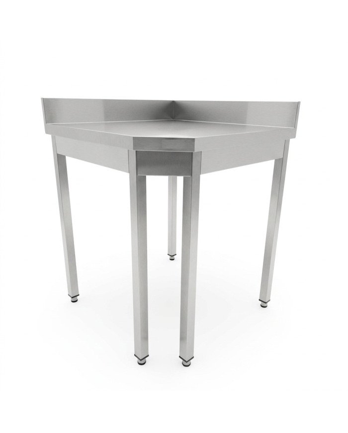 Mesa de Trabajo Acero Inoxidable Mural corner sin Estante para Hostelria 600x600 mm | CLEITON Profesional