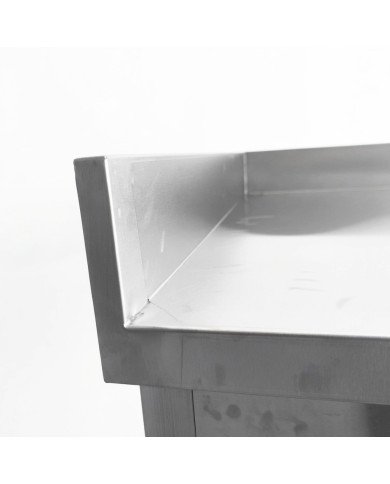 Mesa de Trabajo Acero Inoxidable Mural corner sin Estante para Hostelria 600x600 mm | CLEITON Profesional