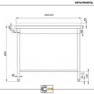 Mesa de Trabajo Acero Inoxidable para Hostelria 800x800 mm | CLEITON Profesional