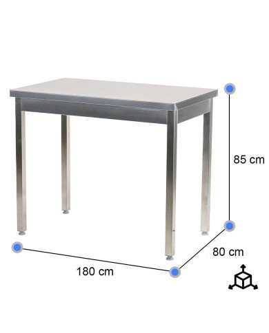 Mesa de Trabajo Acero Inoxidable para Hostelria 1800x800 mm | CLEITON Profesional