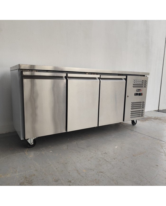121. Bajo Mostrador de Congelación Acero Inoxidable 339 Litros 3 Puertas 180x60x85 cm (FR-73)