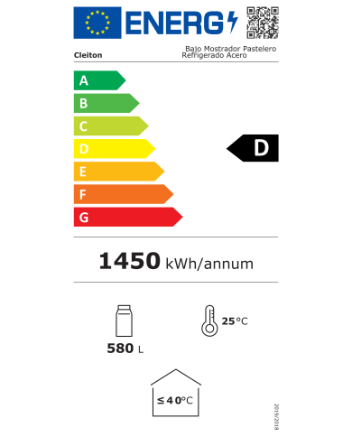 Bajo Mostrador Pastelero Refrigerado Acero Inoxidable 580 Litros 3 Puertas 202x80 cm Ventilado Cleiton | Hostelería