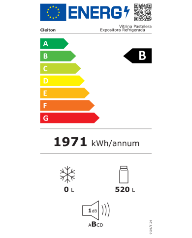Expositor Refrigerado CLEITON 150 cm Blanca para Pastelería