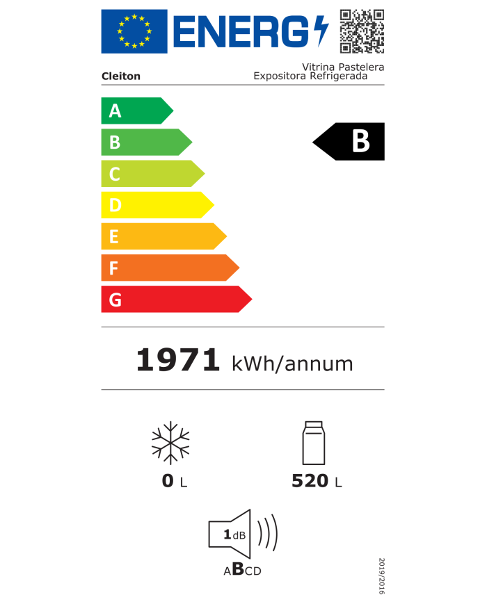 Vitrina Pastelera Refrigerada CLEITON 150 cm Negra Profesional