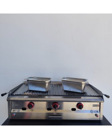 132. Barbacoa Industrial a Gas con Piedra Volcánica 100 cm Sobremesa (CC-45)