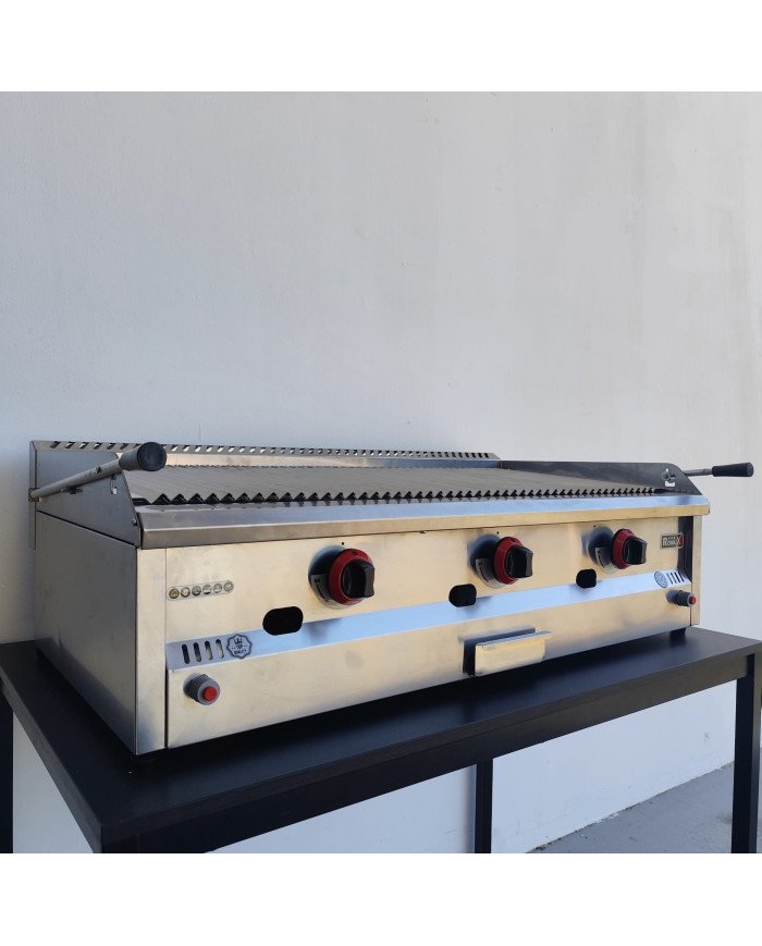132. Barbacoa Industrial a Gas con Piedra Volcánica 100 cm Sobremesa (CC-45)
