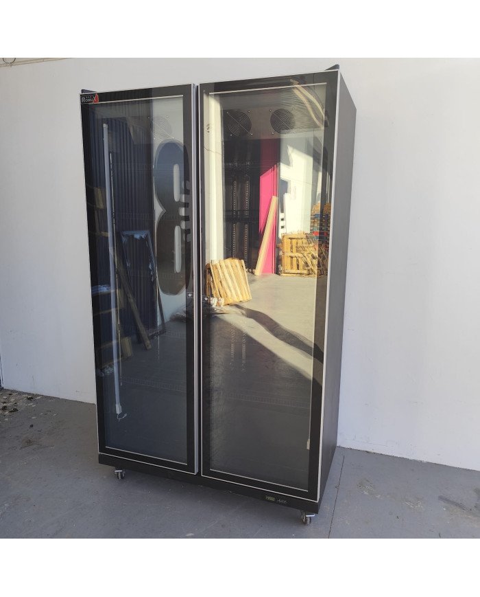 133. Armario Expositor de Congelación Modelo D Luz Led - 2 Puertas de Cristal Negro 1200 Litros Ventilado (FR-150)