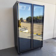 133. Armario Expositor de Congelación Modelo D Luz Led - 2 Puertas de Cristal Negro 1200 Litros Ventilado (FR-150)