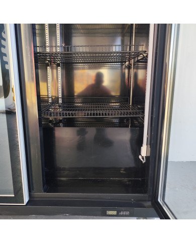 133. Armario Expositor de Congelación Modelo D Luz Led - 2 Puertas de Cristal Negro 1200 Litros Ventilado (FR-150)