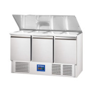 Mesa Ensaladera 136 cm 3 Puertas GN 1/4 | Gastroten