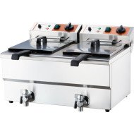 Freidora Eléctrica Doble 8+8L Grifo Sobremesa | Gastroten